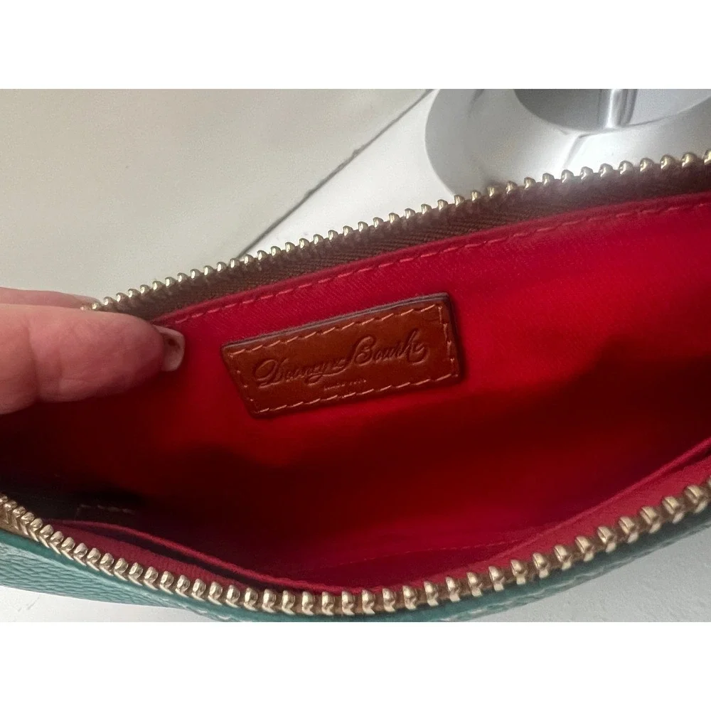 Dooney‎ Bourke Pebble Grain Leather Teal Crossbody Bag Small Purse 1975 - Picture 5 of 9